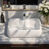 Edge 2 Vanity Wash Basin by Dell Sanitary Ware in White Ceramic