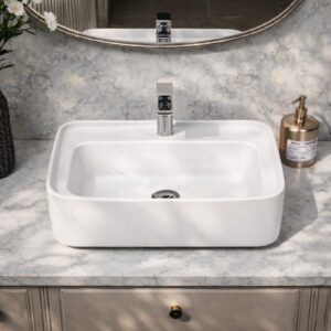 24 inch vanity wash basin white ceramic countertop rectangular