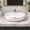 V10 vanity wash basin triangle white ceramic countertop