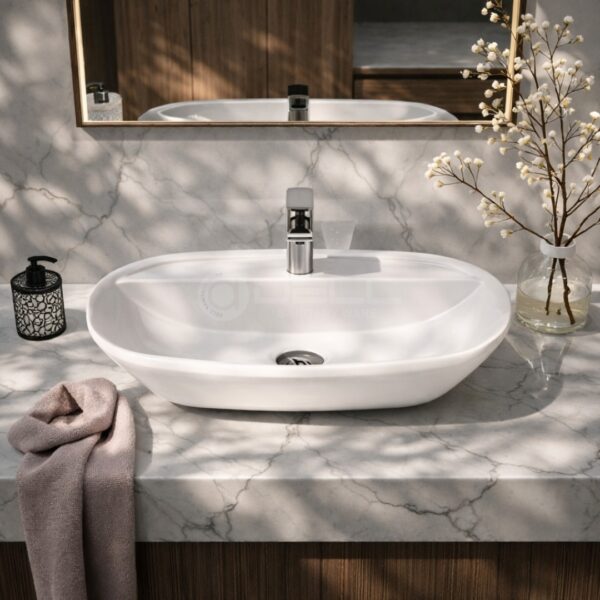 1009 vanity wash basin oval white ceramic countertop