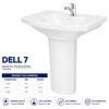 Dell 7 Wash Basin Pedestal - Dell Sanitary Ware
