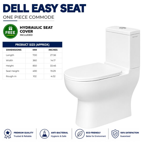 Dell H English Toilet high height one piece commode for elders