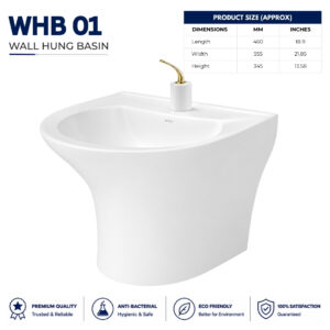 Wall Hang 1 Wash Basin Pedestal - Dell Sanitary Ware