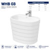 Wall Hang 3 Wash Basin Pedestal - Dell Sanitary Ware
