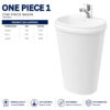 Dell One Piece 1 Wash Basin - Dell Sanitary Ware