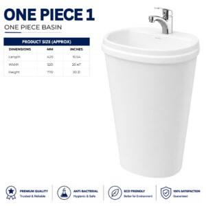 Dell One Piece 1 Wash Basin - Dell Sanitary Ware