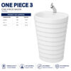 Dell One Piece 3 Wash Basin - Dell Sanitary Ware