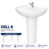 Dell 8 Wash Basin Pedestal - Dell Sanitary Ware
