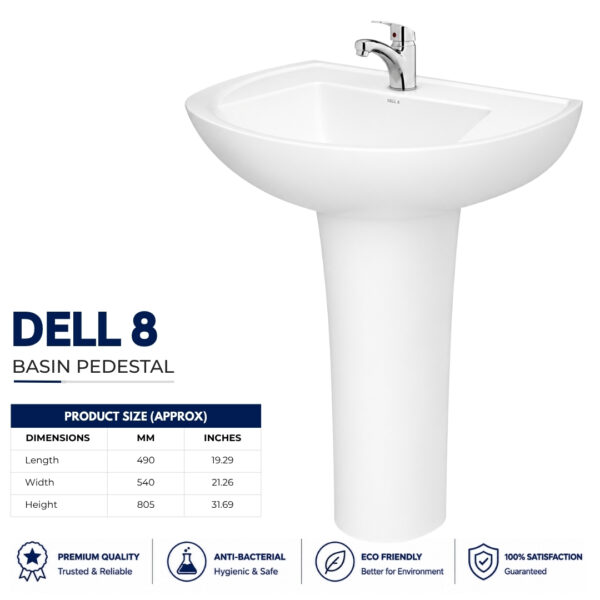 Dell 8 Wash Basin Pedestal - Dell Sanitary Ware