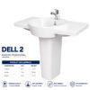 Dell 2 Wash Basin Pedestal - Dell Sanitary Ware