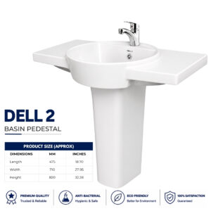 Dell 2 Wash Basin Pedestal - Dell Sanitary Ware
