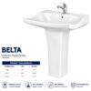 Belta Wash Basin Pedestal - Dell Sanitary Ware