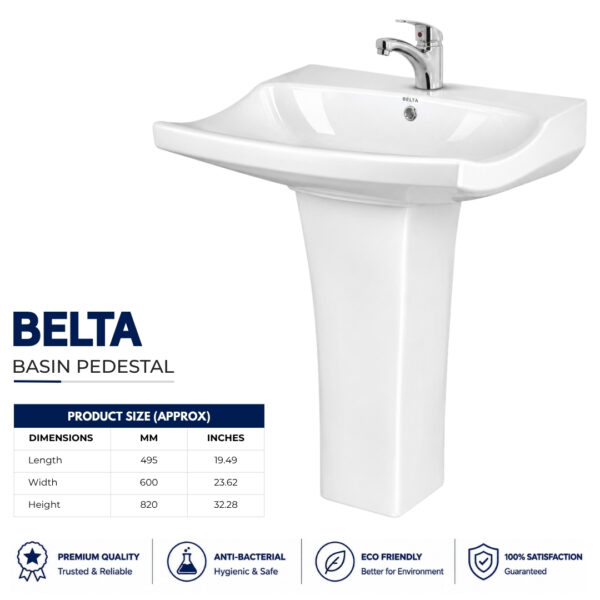 Belta Wash Basin Pedestal - Dell Sanitary Ware