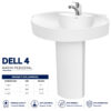 Dell 4 Wash Basin Pedestal - Dell Sanitary Ware