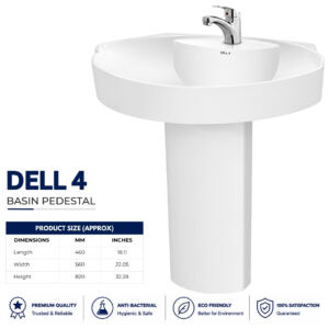 Dell 4 Wash Basin Pedestal - Dell Sanitary Ware