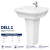 Dell Wash Basin Pedestal - Dell Sanitary Ware