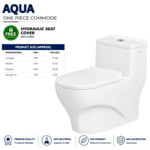 Aqua English Toilet One Piece WC dual flush by Dell Sanitary Ware