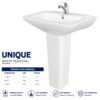 Unique Wash Basin Pedestal - Dell Sanitary Ware