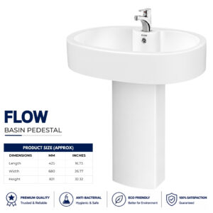 Flow Wash Basin Pedestal - Dell Sanitary Ware