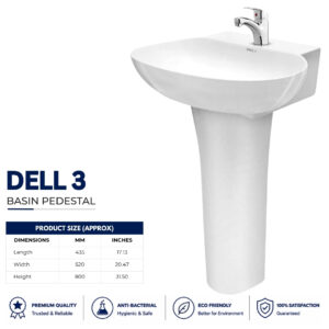Dell 3 Wash Basin Pedestal - Dell Sanitary Ware