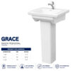 Grace Wash Basin Pedestal - Dell Sanitary Ware