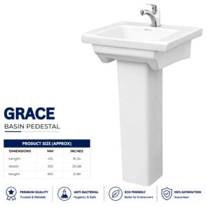 Grace Wash Basin Pedestal - Dell Sanitary Ware
