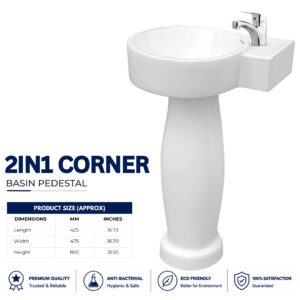 2in1 Wash Basin Pedestal - Dell Sanitary Ware