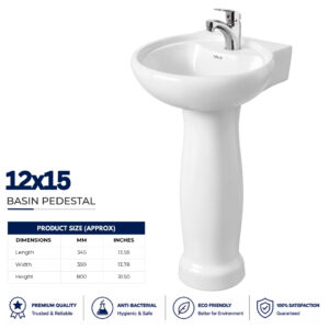 12x15 Wash Basin Pedestal - Dell Sanitary Ware