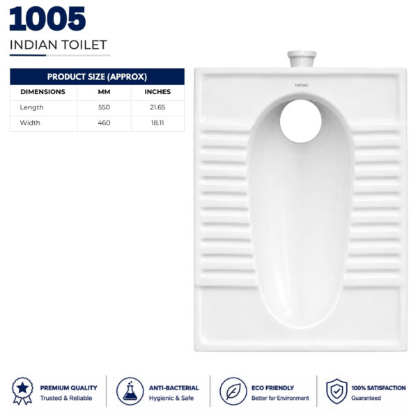 1005 Indian Toilet Squatting Pan ceramic floor mounted WC