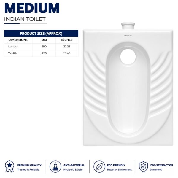 Medium Indian Toilet Squatting Pan ceramic floor mounted WC