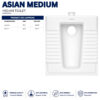 Asian Flat Indian Toilet by Dell Sanitary Ware with glossy white ceramic finish