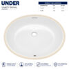 Under counter vanity ceramic basin with glossy