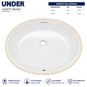 Under counter vanity ceramic basin with glossy
