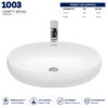 1003 Vanity Wash Basin - Dell Sanitary Ware
