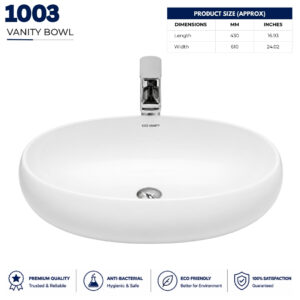 1003 Vanity Wash Basin - Dell Sanitary Ware