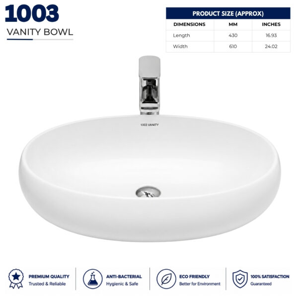 1003 Vanity Wash Basin - Dell Sanitary Ware 1003 Vanity Wash Basin - Dell Sanitary Ware