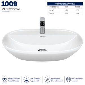 1009 vanity wash basin oval white ceramic countertop