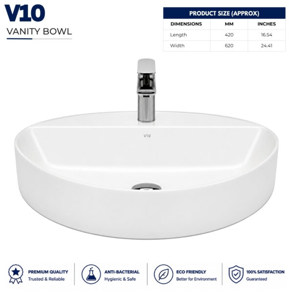 V10 vanity wash basin triangle white ceramic countertop