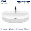 1008 Vanity Wash Basin - Dell Sanitary Ware