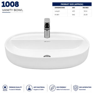 1008 Vanity Wash Basin - Dell Sanitary Ware