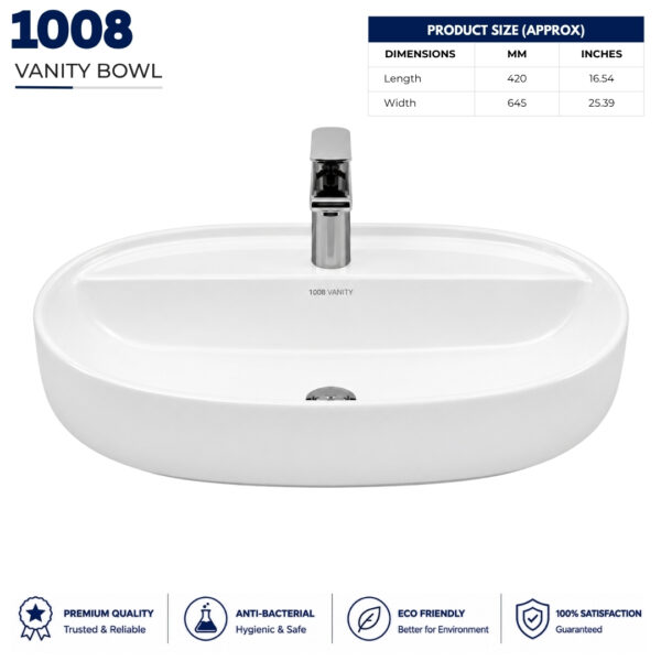 1008 Vanity Wash Basin - Dell Sanitary Ware 1008 Vanity Wash Basin - Dell Sanitary Ware