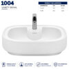 1004 Vanity Wash Basin - Dell Sanitary Ware