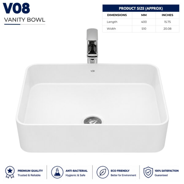 V08 Vanity Wash Basin - Dell Sanitary Ware