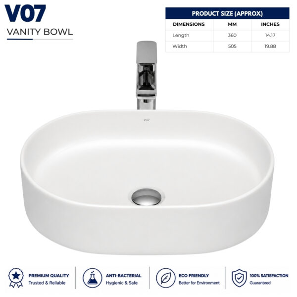 V07 Vanity Wash Basin - Dell Sanitary Ware