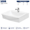 1006 vanity wash basin white ceramic countertop bathroom sink
