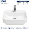 1002 Vanity Wash Basin - Dell Sanitary Ware