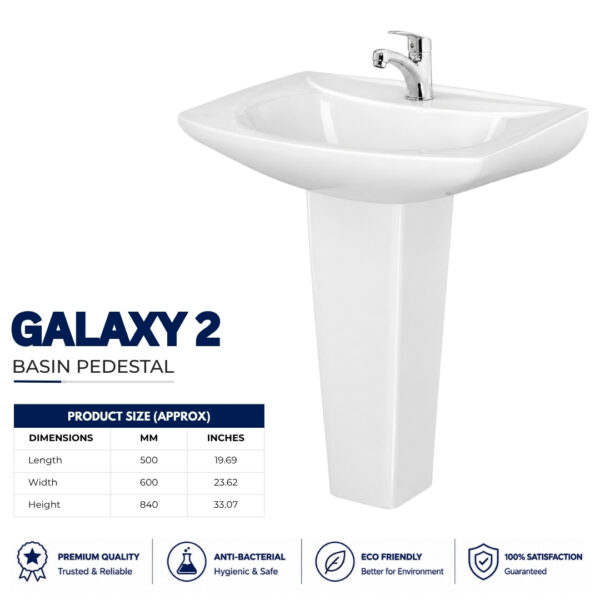 Dell Galaxy 2 wash basin pedestal